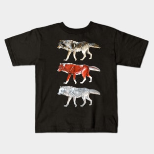 Wolf Anatomy Kids T-Shirt